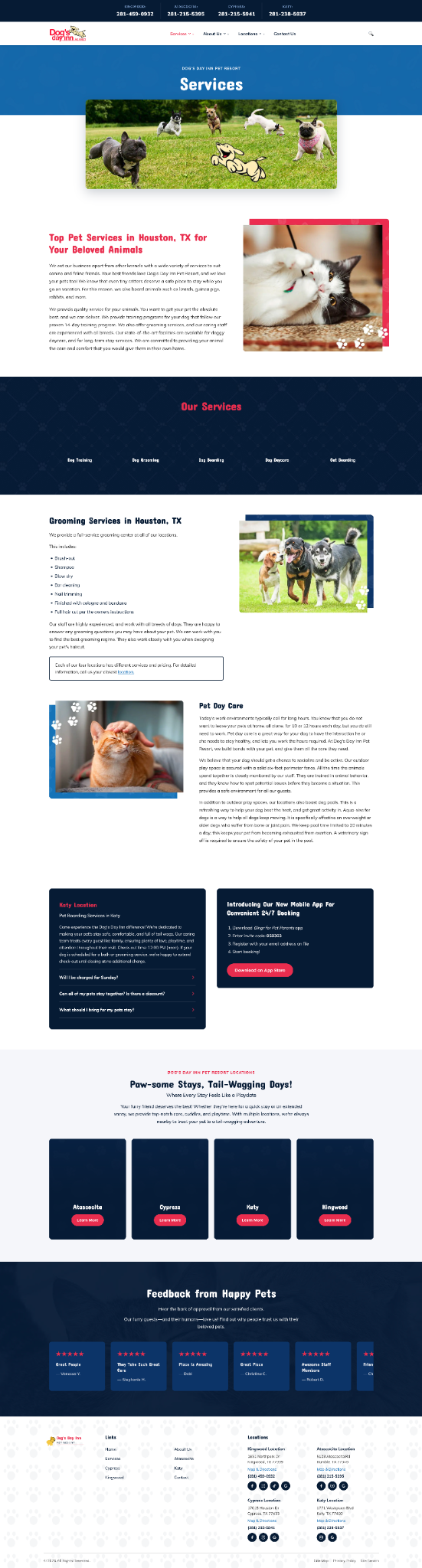 Pets enjoying care services