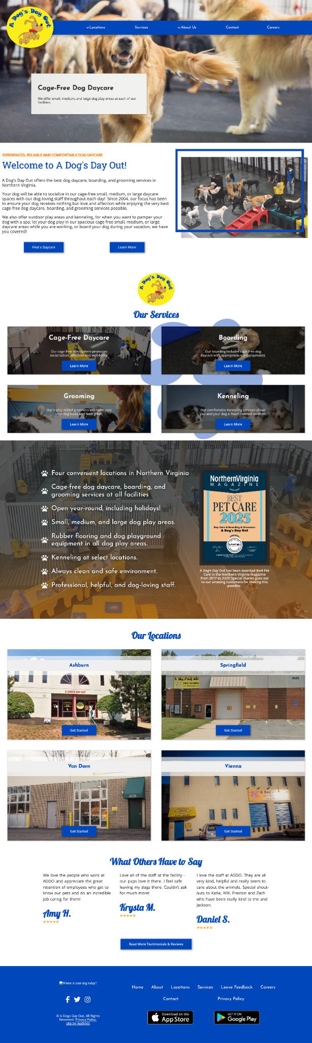 Dogs playing inside the facility